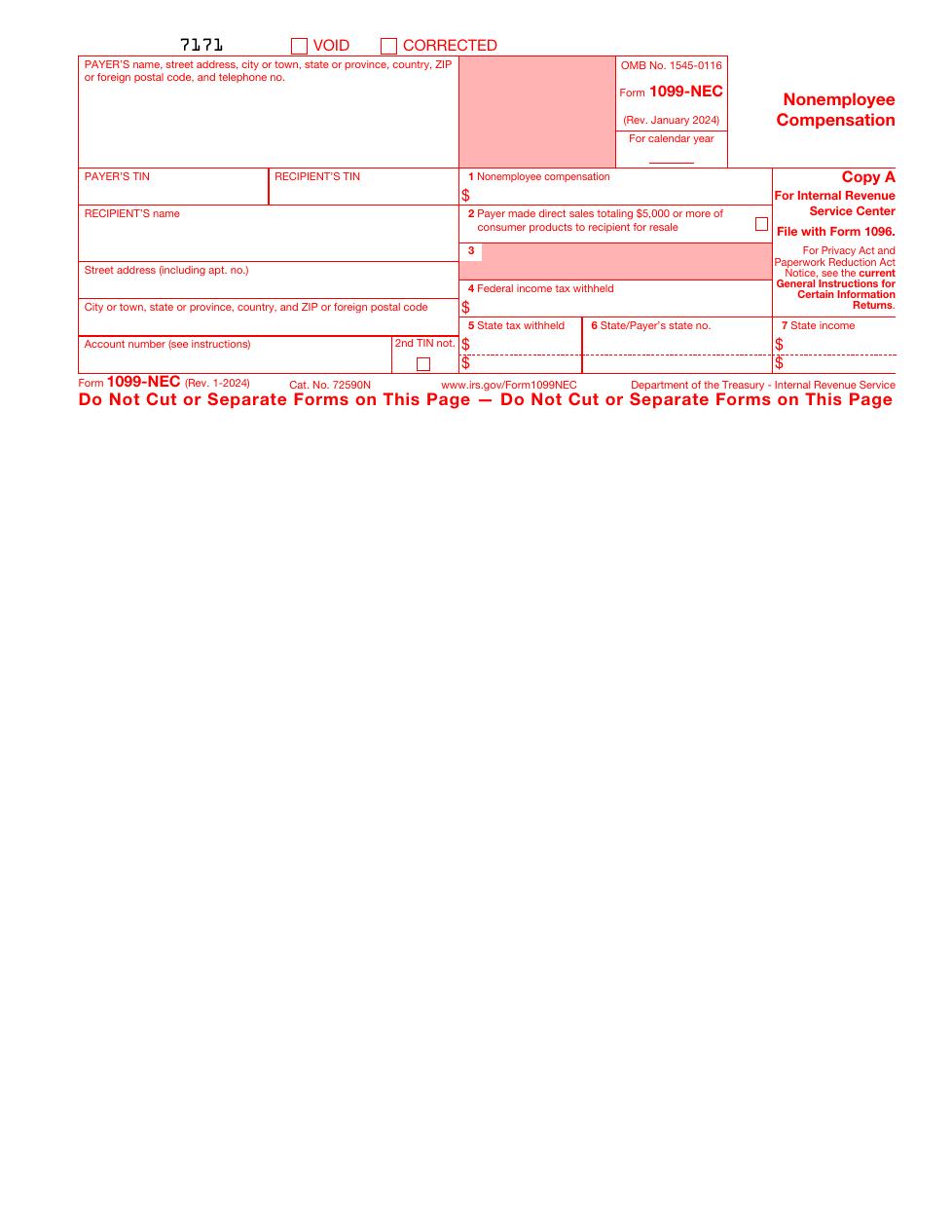 Form 1099-NEC PDF preview