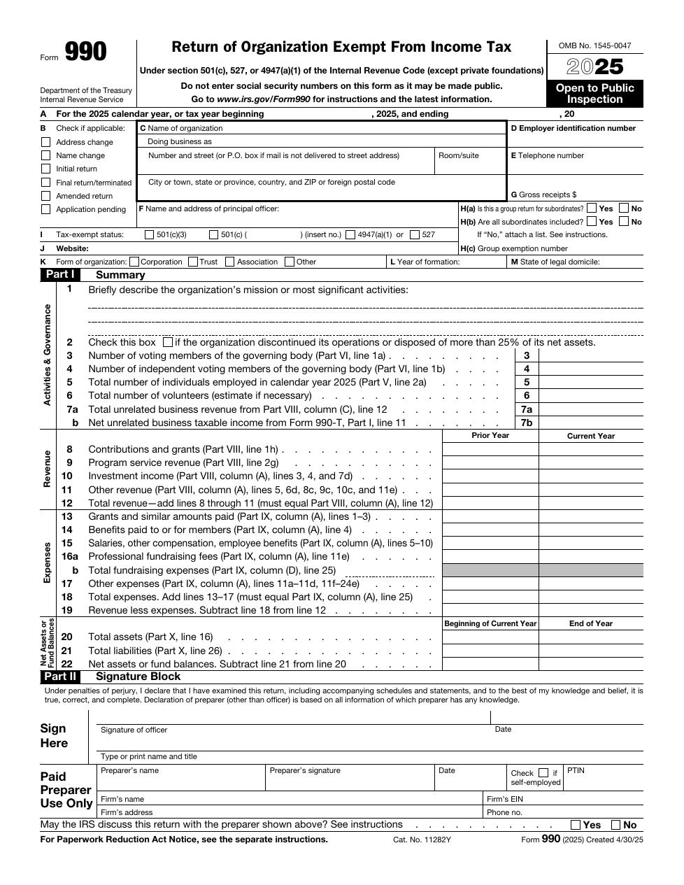 Form 990 PDF preview